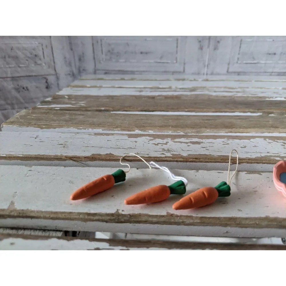 Vintage Mini‎ Easter ornament carrots duck spring t